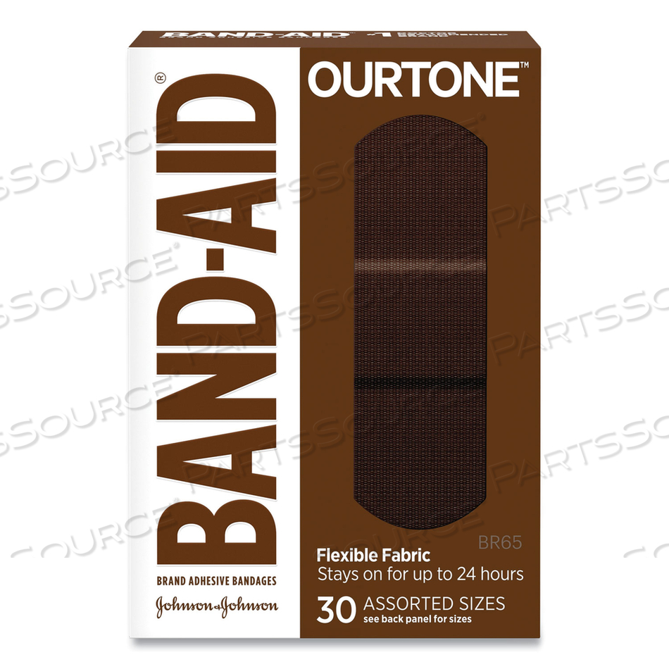 OURTONE ADHESIVE BANDAGES, BR65, 2.25 X 0.63, 3 X 0.75, 3 X 1, DEEP BROWN by Band-Aid
