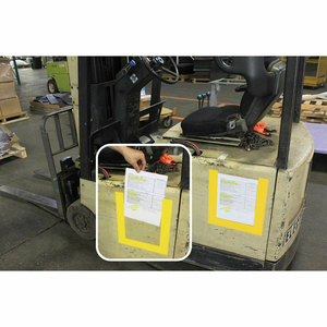 DURASTRIPE DURAVIEW SIGNAGE SYSTEM, SHORT SIDE OPEN, YELLOW FRAME, 10/PACK by ERGOMAT INC. DURASTRIPE DURAVIEW SIGNAGE SYSTEM, SHORT SIDE OPEN, YELLOW FRAME, 10/PACK by ERGOMAT INC.