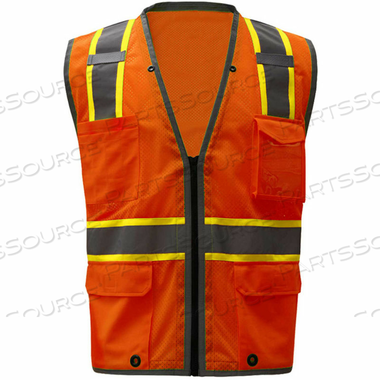 1702, CLASS 2 HEAVY DUTY SAFETY VEST, ORANGE, L by GSS Safety LLC