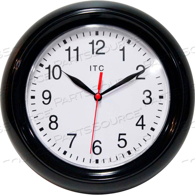 8.75" ROUND FOCUS WALL CLOCK - BLACK by Infinity Instruments 8.75" ROUND FOCUS WALL CLOCK - BLACK by Infinity Instruments