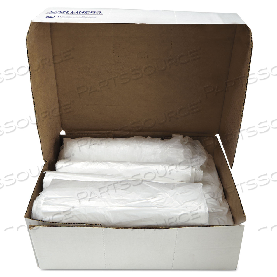 HIGH-DENSITY COMMERCIAL CAN LINERS, 60 GAL, 16 MICRONS, 43" X 48", NATURAL by Inteplast Group HIGH-DENSITY COMMERCIAL CAN LINERS, 60 GAL, 16 MICRONS, 43" X 48", NATURAL by Inteplast Group