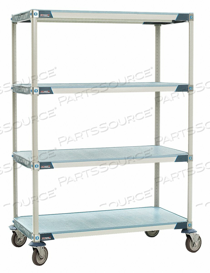 METROMAX I X566EFX3 4-SHELF INDUSTRIAL PLASTIC SHELVING MOBILE CART, SOLID SHELVES, 24" X 60" X 67.3125" by Intermetro Industries (Emerson) METROMAX I X566EFX3 4-SHELF INDUSTRIAL PLASTIC SHELVING MOBILE CART, SOLID SHELVES, 24" X 60" X 67.3125" by Intermetro Industries (Emerson)