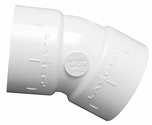 22-1/2° ELBOW, 3 IN X 3 IN FITTING PIPE SIZE, SCHEDULE 40, FEMALE SOCKET X FEMALE SOCKET, 260 PSI by Lasco