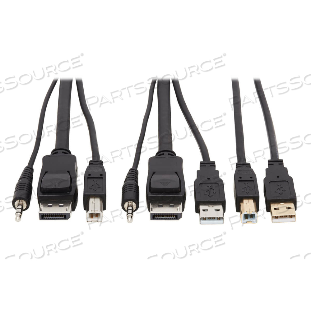 DISPLAYPORT KVM CABLE KIT 4K USB 3.5MM AUDIO 3XM/3XM USB MM 10FT by Tripp Lite