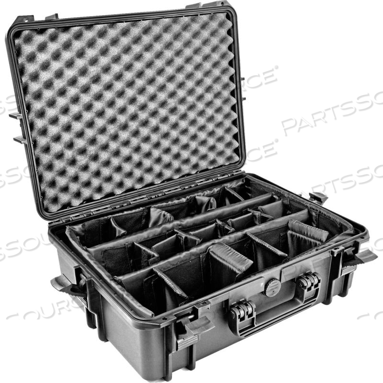 ELITE WATERTIGHT CASE WITH PADDED DIVIDERS - 21-7/8"X16-7/8"X8-5/16" 