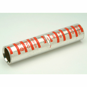 COPPER COMPRESS., CRIMP SPLICE, LONG BARREL TIN PLATED, 2 AWG, BROWN by Penn-Union