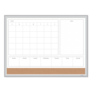 4N1 MAGNETIC DRY ERASE COMBO BOARD, 24 X 18, WHITE/NATURAL by U Brands 4N1 MAGNETIC DRY ERASE COMBO BOARD, 24 X 18, WHITE/NATURAL by U Brands