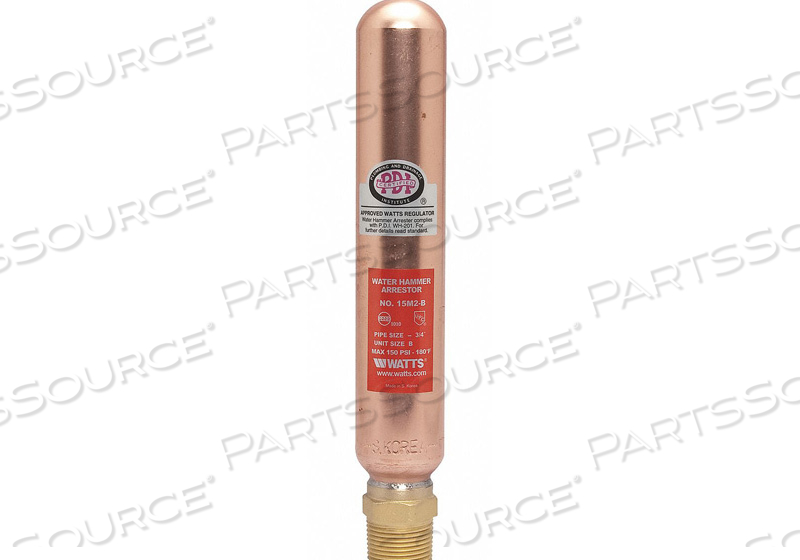 WATER HAMMER ARRESTOR 3/4 IN MNPT COPPER by Watts Regulator Co. WATER HAMMER ARRESTOR 3/4 IN MNPT COPPER by Watts Regulator Co.