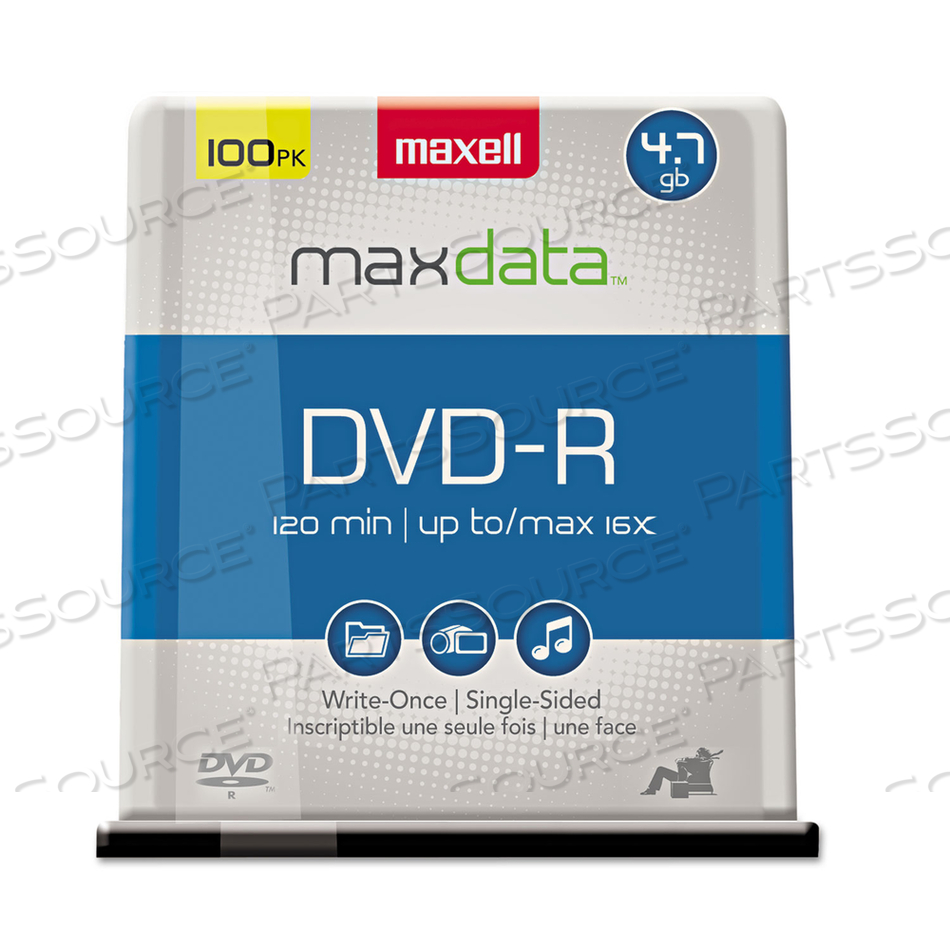 DVD-R RECORDABLE DISC, 4.7 GB, 16X, SPINDLE, GOLD by Maxell