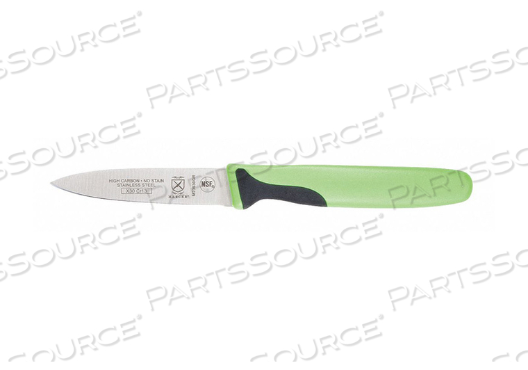 G6165 PARING KNIFE 3 IN. GREEN HANDLE by Mercer G6165 PARING KNIFE 3 IN. GREEN HANDLE by Mercer