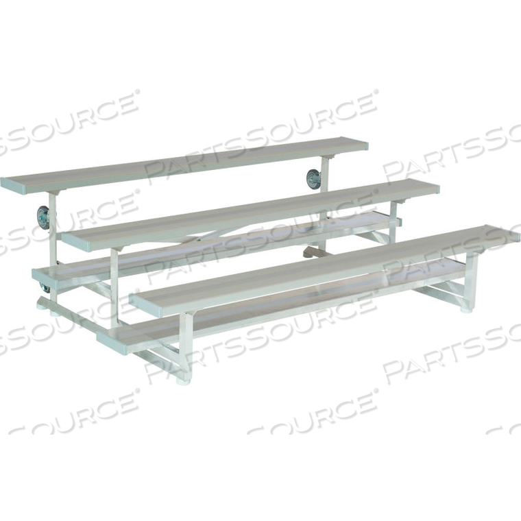 3 ROW NATIONAL REP ALUMINUM BLEACHER, 24' LONG, SINGLE FOOTBOARD by Gt Grandstands By Ultraplay 3 ROW NATIONAL REP ALUMINUM BLEACHER, 24' LONG, SINGLE FOOTBOARD by Gt Grandstands By Ultraplay