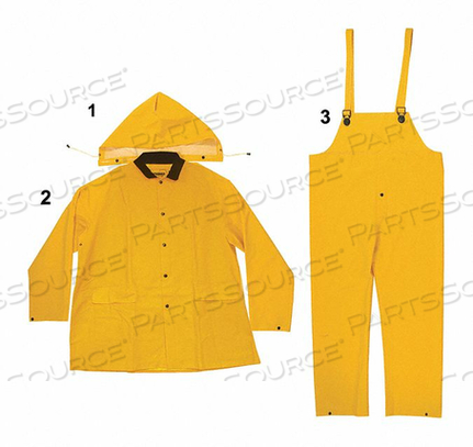 YELLOW RAINSUIT HEAVY DUTY 3PC 2XL 