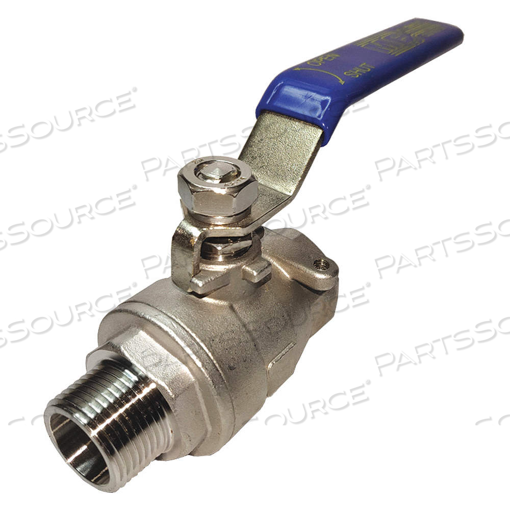 MANUAL TWO-WAY BALL VALVE, 3/4 IN, 316 STAINLESS STEEL, STRAIGHT VALVE BODY, LEVER by Approved Vendor