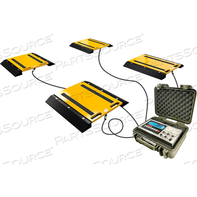 HEAVY DUTY PORTABLE VEHICLE AXLE PADS, WIRELESS, 150,000 LB X 10 LB - 6 PADS by Optima Scale Manufacturing Inc. HEAVY DUTY PORTABLE VEHICLE AXLE PADS, WIRELESS, 150,000 LB X 10 LB - 6 PADS by Optima Scale Manufacturing Inc.