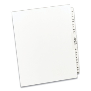 PREPRINTED LEGAL EXHIBIT SIDE TAB INDEX DIVIDERS, AVERY STYLE, 26-TAB, 76 TO 100, 11 X 8.5, WHITE, 1 SET by Avery