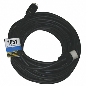 POWER CORD EXTENSION, 100 FT, 30 A, 120/208 VAC, 10 AWG, NEMA L21-30P TO NEMA L21-30R, BLACK by CEP