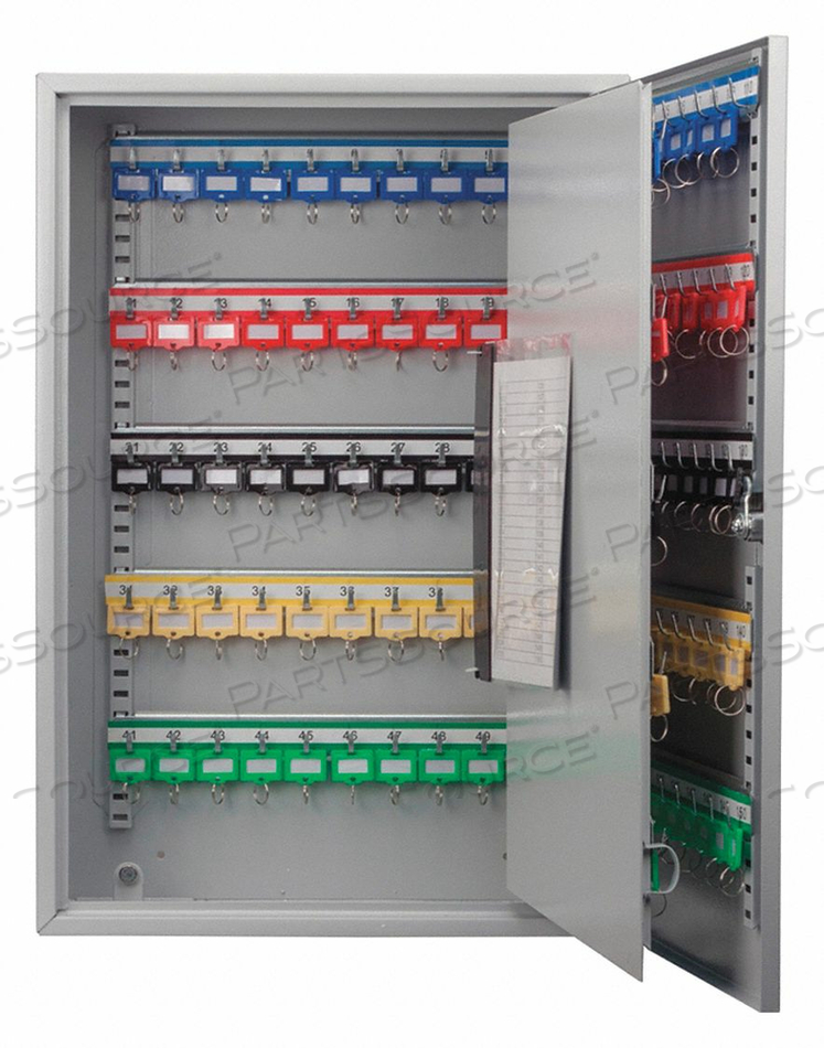 150 KEYS ADJUSTABLE KEY LOCK BOX 24-1/2"W X 18"D X 9"H, GREY, ALUMINUM by Barska 150 KEYS ADJUSTABLE KEY LOCK BOX 24-1/2"W X 18"D X 9"H, GREY, ALUMINUM by Barska