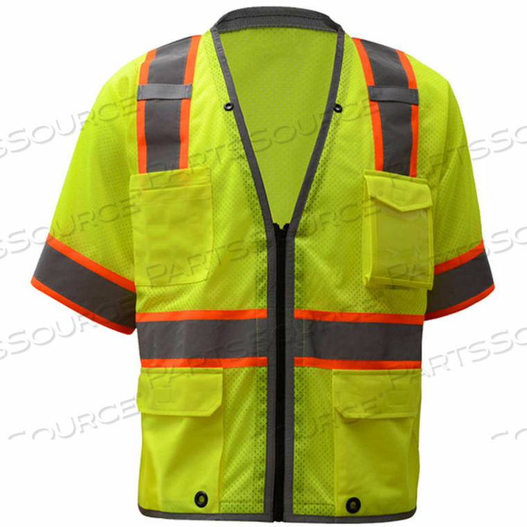 2701, CLASS 3, HEAVY DUTY SAFETY VEST, LIME, 5XL by GSS Safety LLC