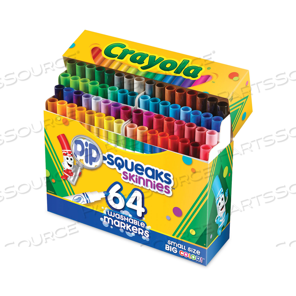 PIP-SQUEAKS SKINNIES WASHABLE MARKERS, MEDIUM BULLET TIP, ASSORTED COLORS by Crayola