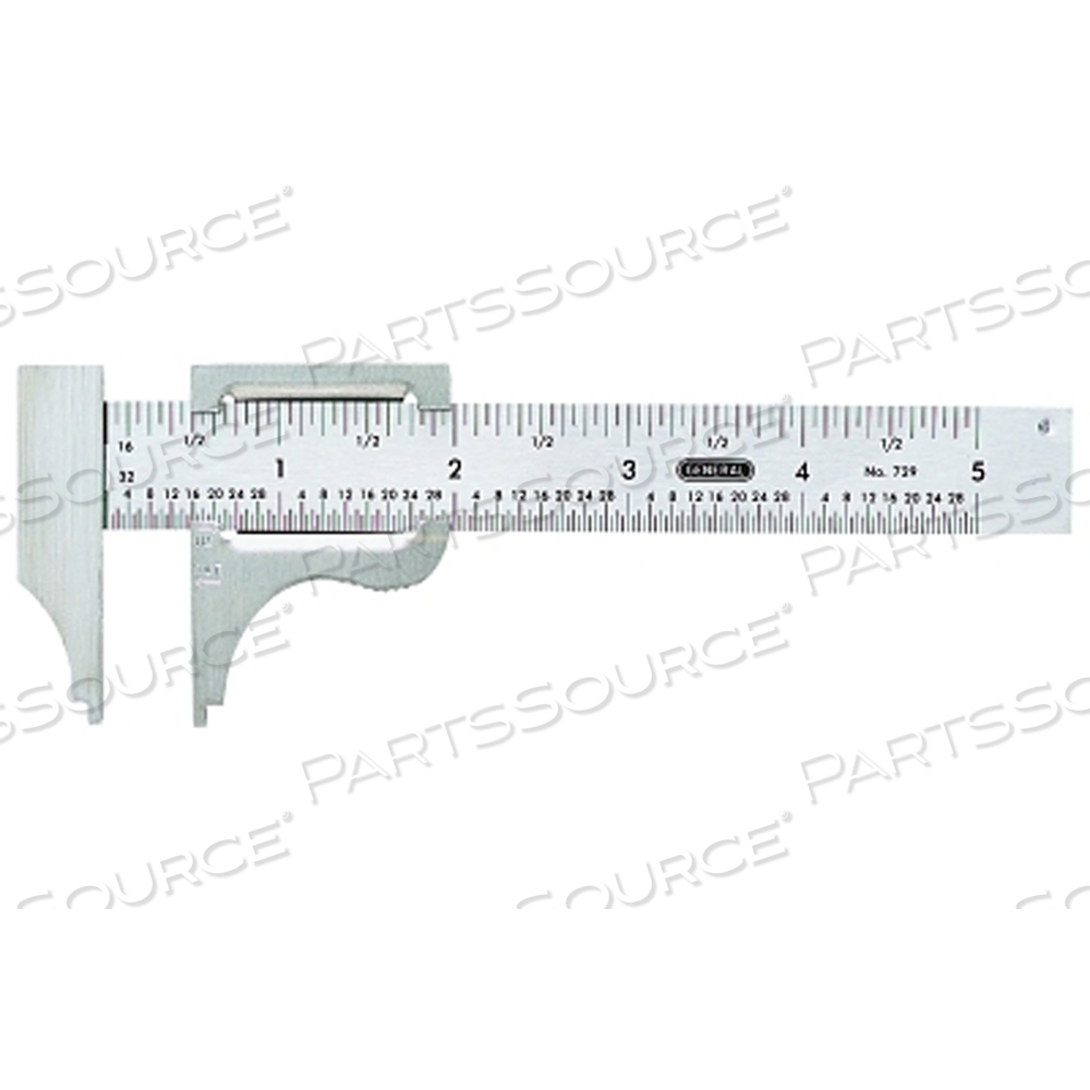 SLIDE CALIPER, 0 TO 4 IN, STAINLESS STEEL 
