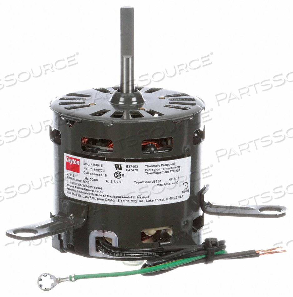 HVAC MOTOR 1/15 HP 1550 RPM 115V 3.3 by DAYTON ELECTRIC MANUFACTURING CO HVAC MOTOR 1/15 HP 1550 RPM 115V 3.3 by DAYTON ELECTRIC MANUFACTURING CO