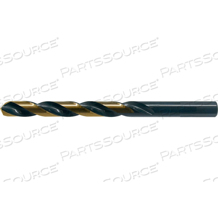 1878 P HSS HEAVY-DUTY BLACK & GOLD 135 SPLIT POINT 3-FLATTED SHANK JOBBER LENGTH DRILL 