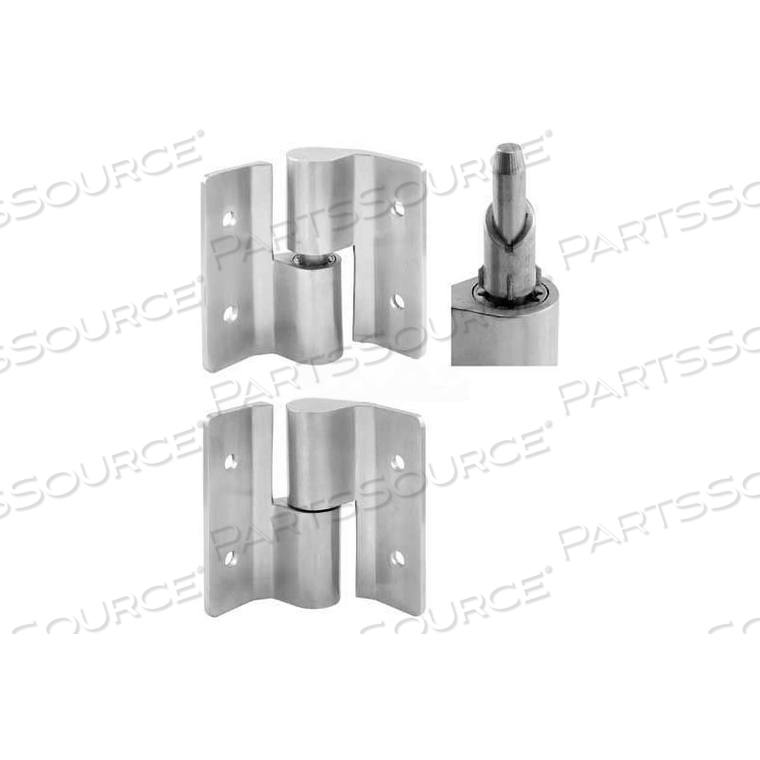 SURFACE MOUNT HINGE SET, 3 PC, RH-IN/LH-OUT, CAST STAINLESS STEEL by Sentry Supply LLC
