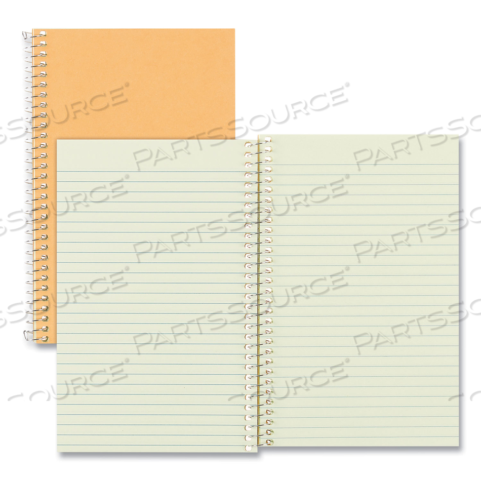 SINGLE-SUBJECT WIREBOUND NOTEBOOKS, 1 SUBJECT, NARROW RULE, BROWN COVER, 7.75 X 5, 80 EYE-EASE GREEN SHEETS by National