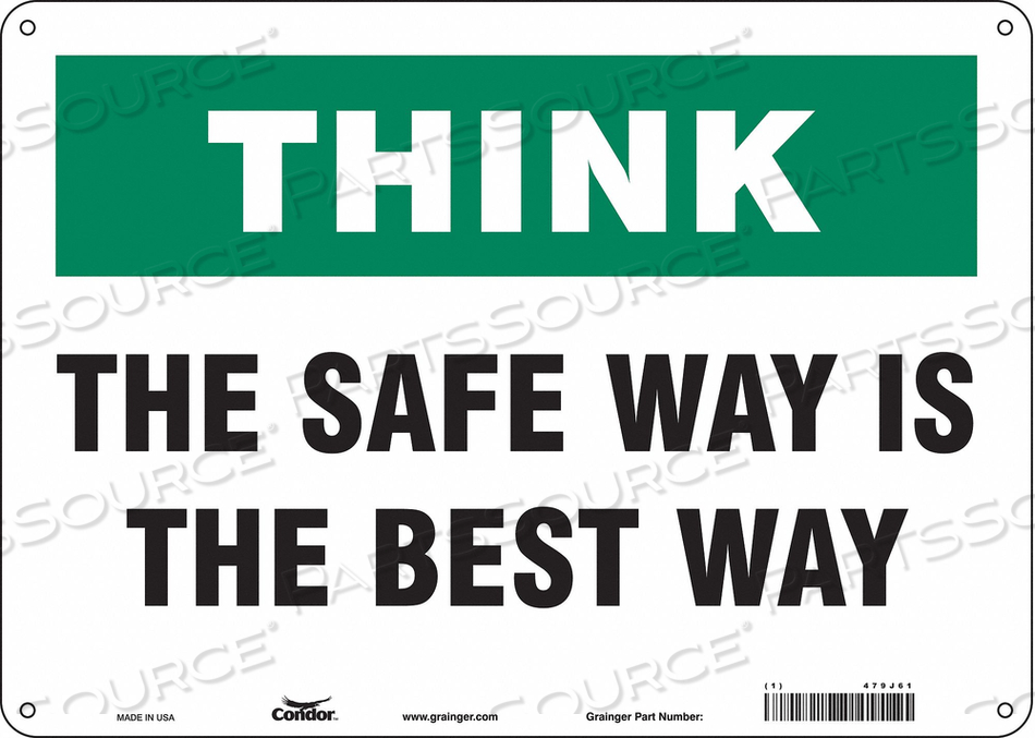 SAFETY SIGN 14 W 10 H 0.060 THICKNESS 