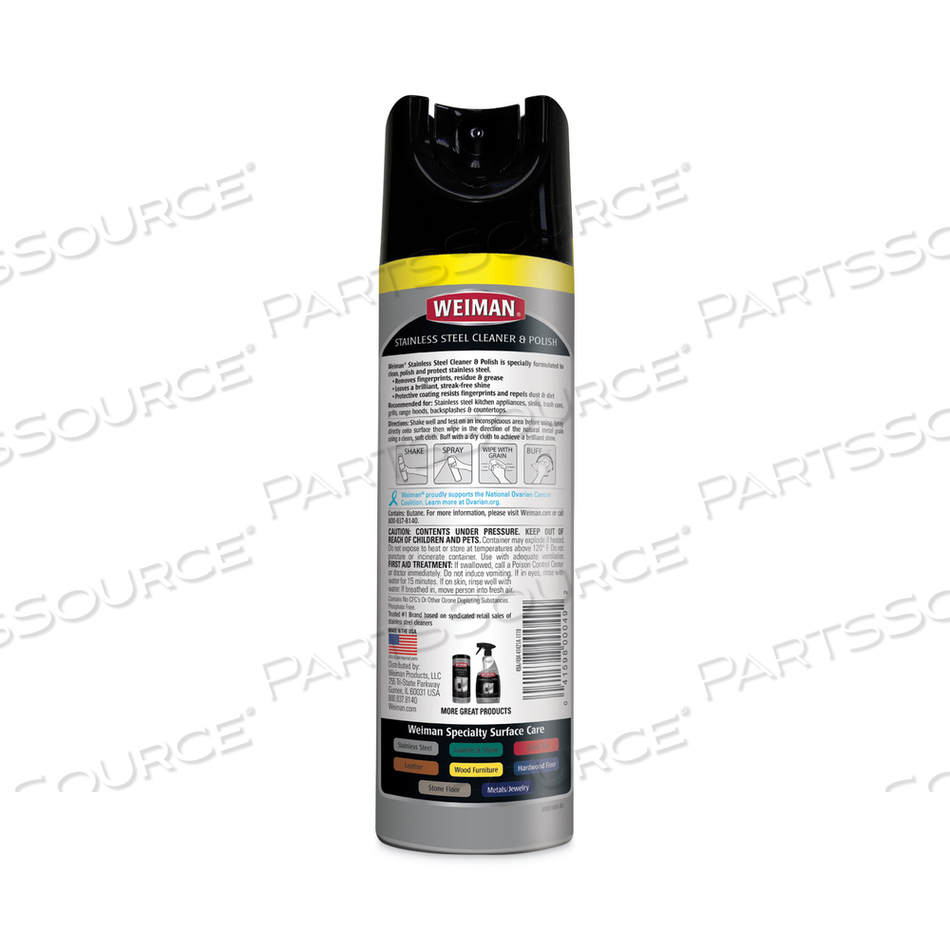 STAINLESS STEEL CLEANER AND POLISH, 17 OZ AEROSOL by Weiman STAINLESS STEEL CLEANER AND POLISH, 17 OZ AEROSOL by Weiman