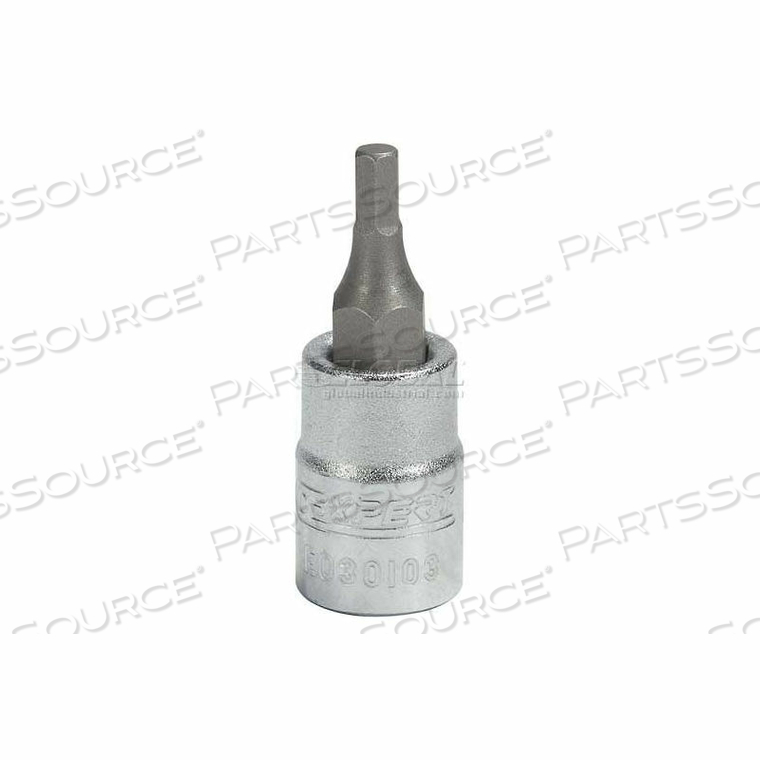 1/4" DRIVE HEX BIT SOCKET, 1-19/64" OVERALL LENGTH, 2MM SOCKET 