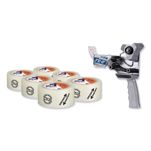 FOLDED EDGE TAPE DISPENSER WITH FOLDED EDGE TAPE WITH 6 ROLLS OF TAPE, 3" CORE, FOR ROLLS UP TO 2.08" X 110 YDS, GRAY by Duck FOLDED EDGE TAPE DISPENSER WITH FOLDED EDGE TAPE WITH 6 ROLLS OF TAPE, 3" CORE, FOR ROLLS UP TO 2.08" X 110 YDS, GRAY by Duck