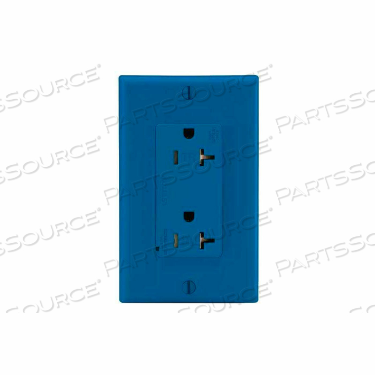 TAMPER RESISTANT DECORA DUPLEX SURGE SUPPRESSOR RECPT 20A, BLUE - MIN QTY 4 