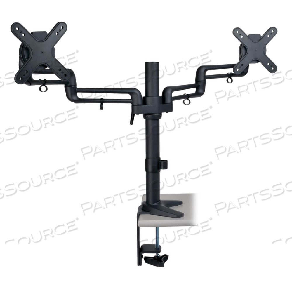 DUAL DISPLAY TV MONITOR DESK MOUNT ARM CLAMP SWIVEL/TILT 13-27" 