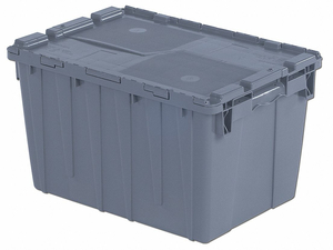 E3369 ATTACHED LID CONTAINER 1.8 CU FT GRAY by Lewisbins