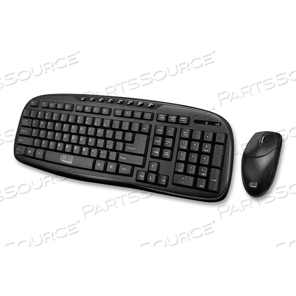 WKB1330CB WIRELESS DESKTOP KEYBOARD AND MOUSE COMBO, 2.4 GHZ FREQUENCY/30 FT WIRELESS RANGE, BLACK 