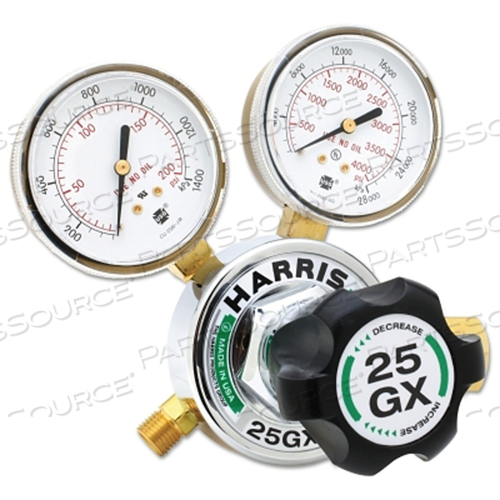25GX SINGLE-STAGE MEDIUM/HEAVY-DUTY REGULATOR, ACETYLENE, CGA 300 by Harris