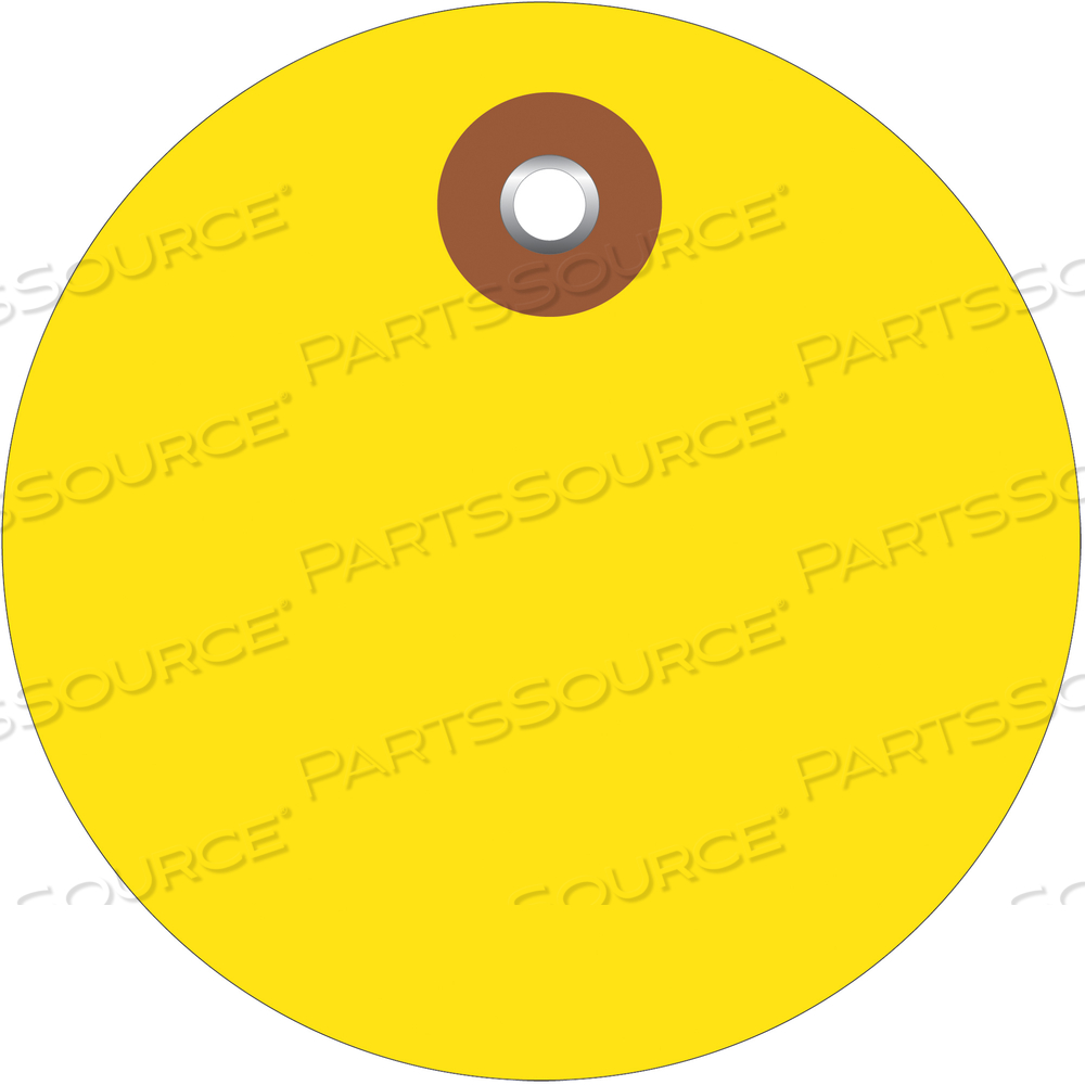 PLASTIC CIRCLE TAGS, 2", YELLOW, 100/EACH by BOX Partners (Box Acquisitions, LLC)