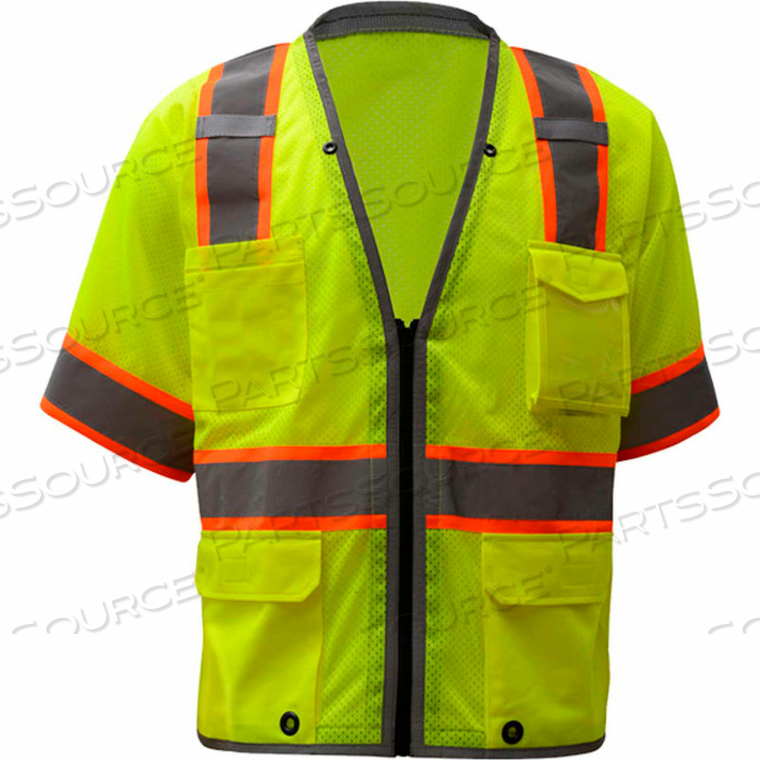 2701, CLASS 3, HEAVY DUTY SAFETY VEST, LIME, 3XL by GSS Safety LLC 2701, CLASS 3, HEAVY DUTY SAFETY VEST, LIME, 3XL by GSS Safety LLC