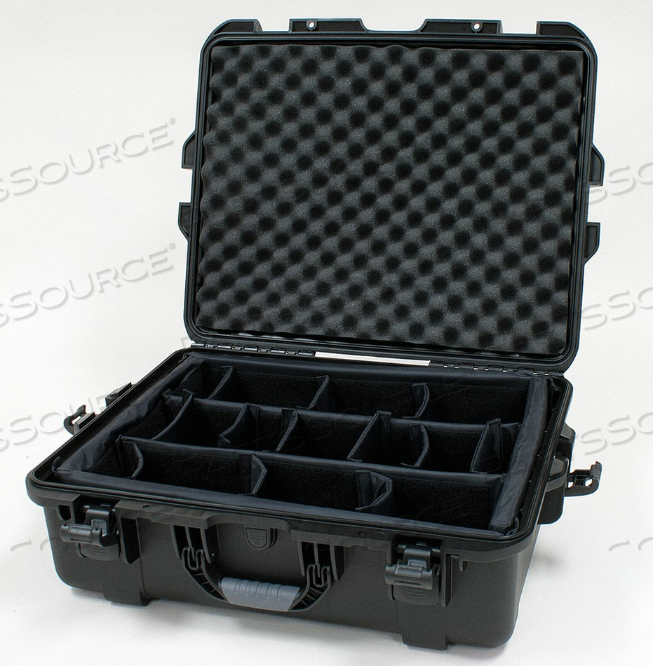 NANUK 945 CASE W/PADDED DIVIDER, 25-1/8"L X 19-7/8"W X 8-13/16"H, BLACK by Plasticase Inc. NANUK 945 CASE W/PADDED DIVIDER, 25-1/8"L X 19-7/8"W X 8-13/16"H, BLACK by Plasticase Inc.