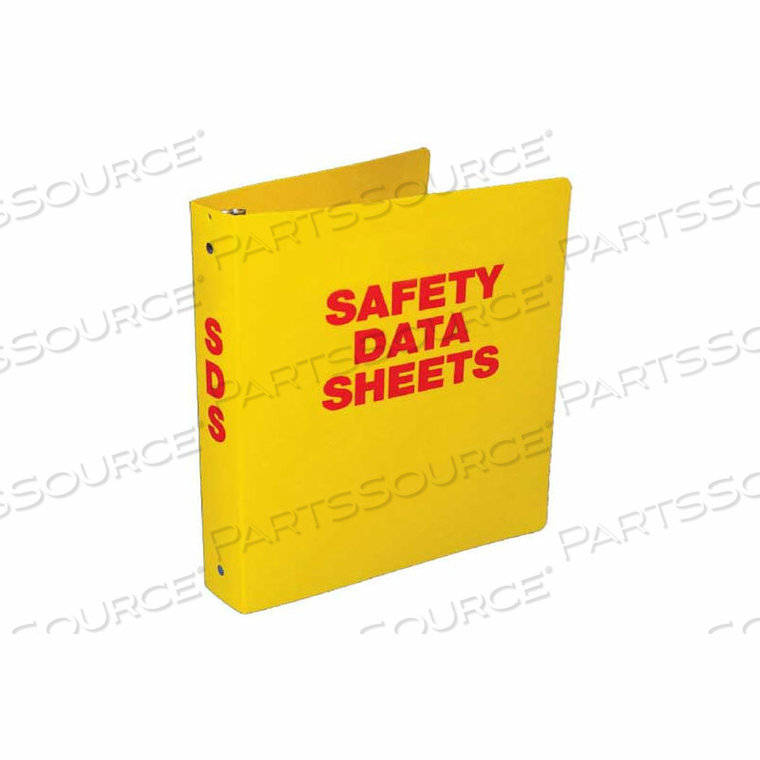 NMC, SAFETY DATA SHEET BINDER, 3" RINGS, 3/8" HOLE IN SPINE, YELLOW 