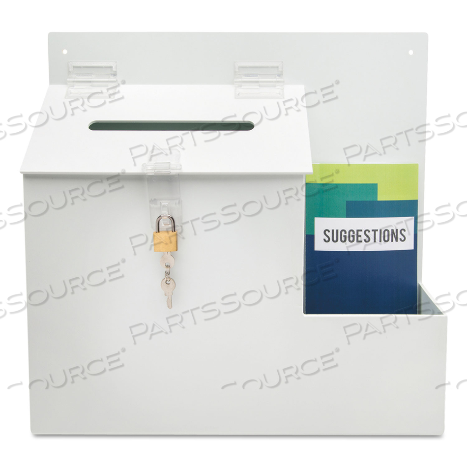 SUGGESTION BOX LOCKING TOP WHITE by Deflecto