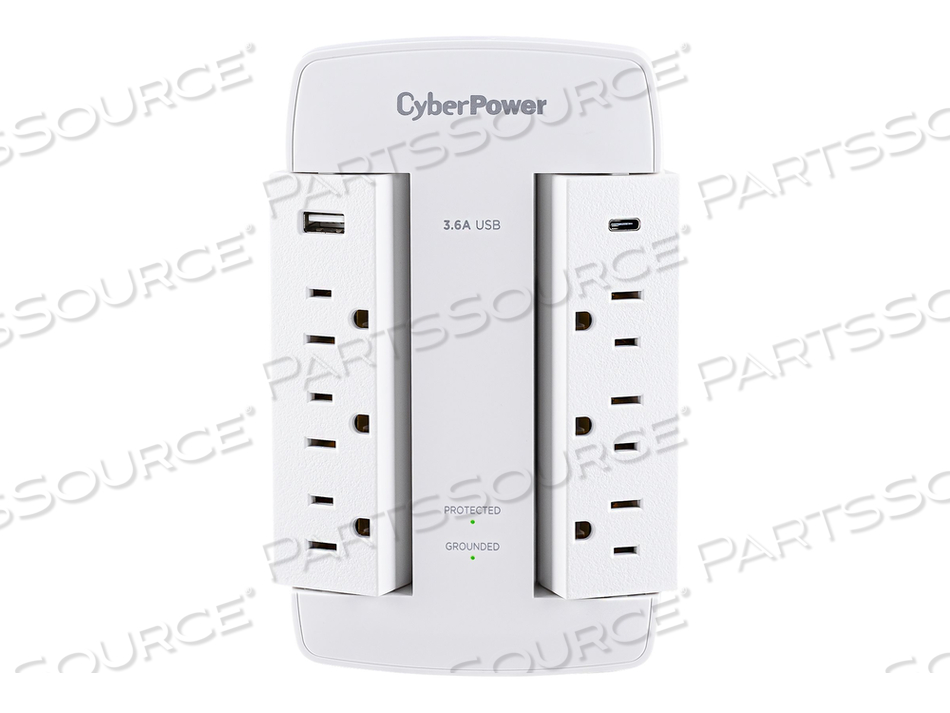 PROFESSIONAL SERIES CSP600WSURC5, SURGE PROTECTOR, AC 125 V, OUTPUT CONNECTORS: 6 by CyberPower