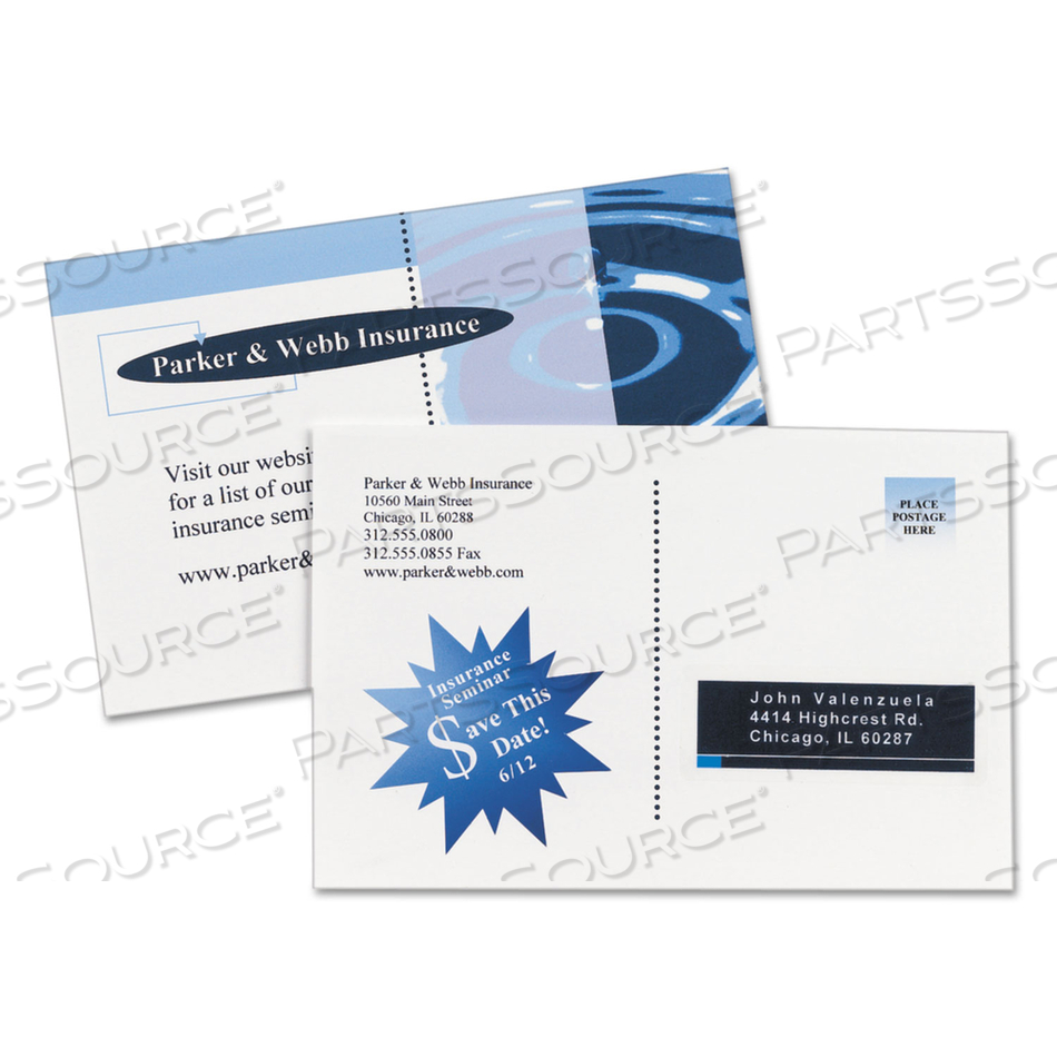 POSTCARDS FOR INKJET PRINTERS, 4 1/4 X 5 1/2, MATTE WHITE, 4/SHEET by Avery POSTCARDS FOR INKJET PRINTERS, 4 1/4 X 5 1/2, MATTE WHITE, 4/SHEET by Avery