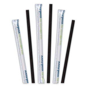 AARDVARK PAPER STRAWS, 5.75", BLACK, 3,200/CARTON by Hoffmaster