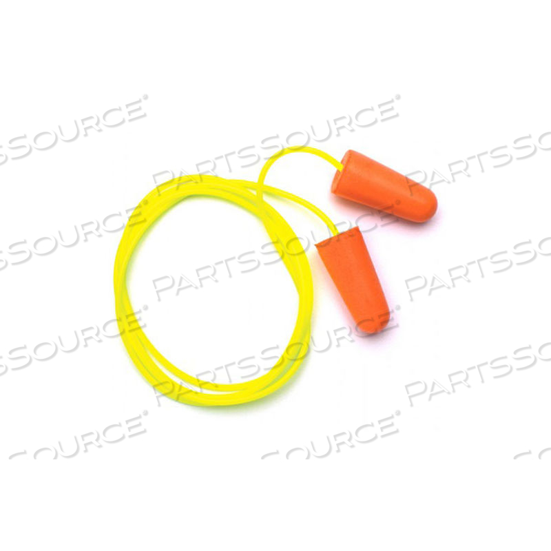 TAPER FIT DISPOSABLE EARPLUGS, CORDED, NRR 31DB, 100 PAIRS/BOX by Pyramex