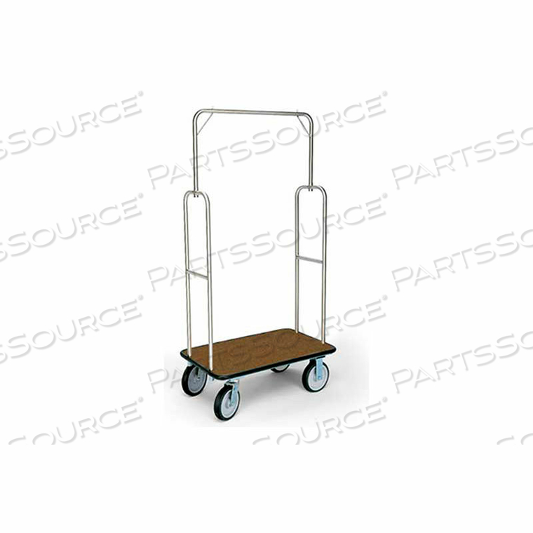 STANDARD BELLMAN CART STAINLESS, BROWN CARPET, BROWN BUMPER, 8" RUBBER by Forbes Industries STANDARD BELLMAN CART STAINLESS, BROWN CARPET, BROWN BUMPER, 8" RUBBER by Forbes Industries