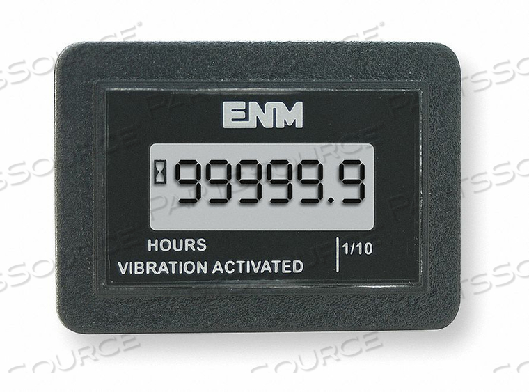 HOUR METER LCD FLUSH RECTANGULAR ROUND by ENM