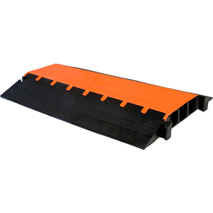 MIGHTYGUARD 3 CHANNEL HEAVY DUTY CABLE PROTECTOR, 3" CHANNEL, ORANGE/BLACK by Elasco Products.