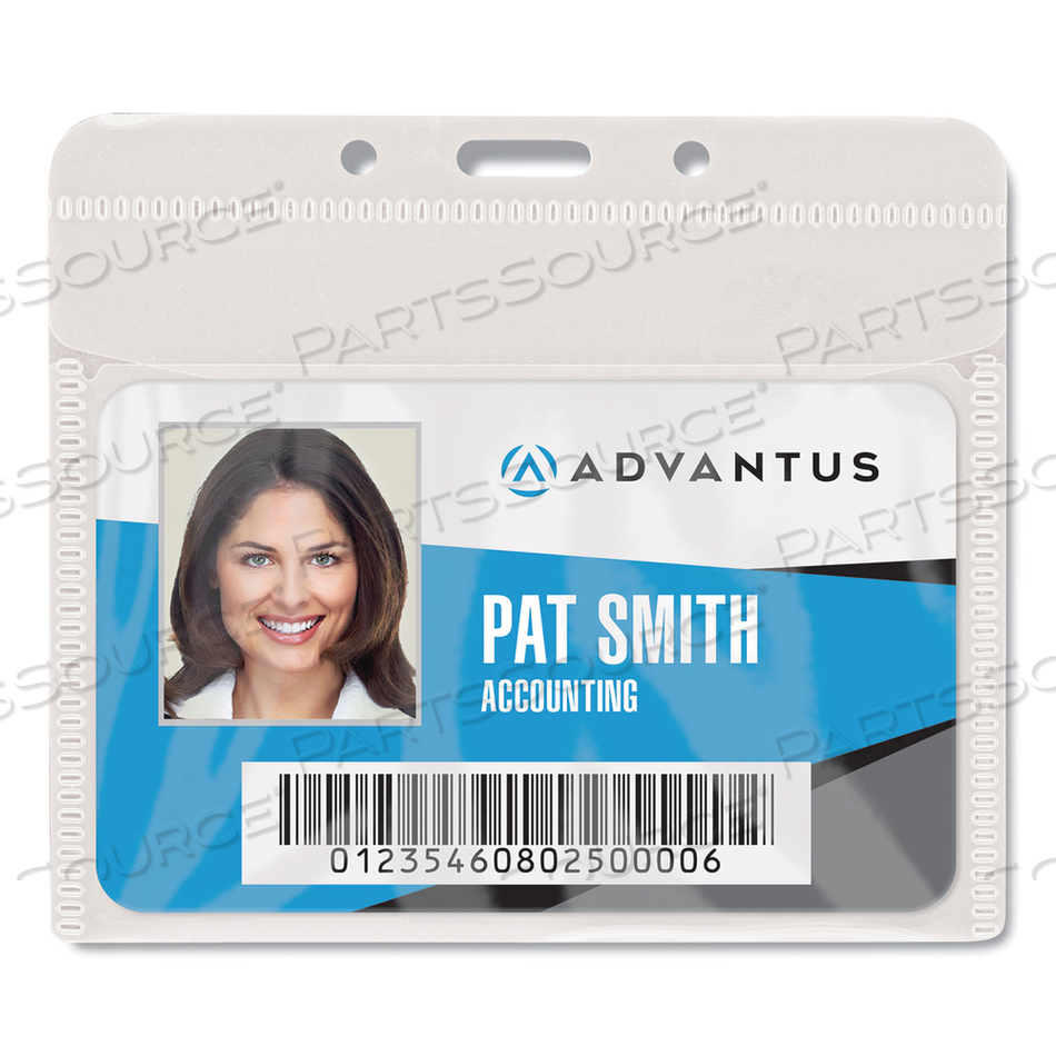 PVC-FREE BADGE HOLDERS, HORIZONTAL, CLEAR 4.5" X 4" HOLDER, 4.13" X 3.13" INSERT by Advantus